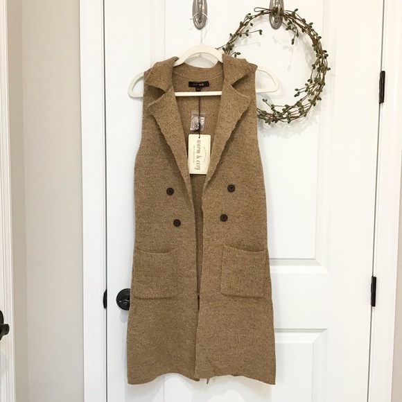 Love Tree Long Sweater Vest Size S, NWT - Picture 2 of 6